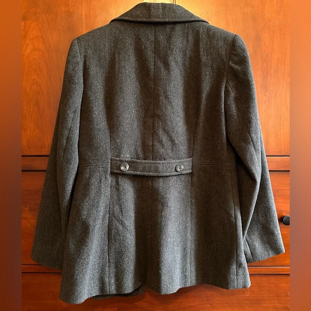 LADIES Kenneth Cole Reaction Vintage Gray Double-Breast Wool Pea Coat - SIZE 4